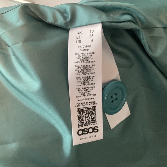 ASOS Turquoise Fully Lined Trench Coat - Picture 3 of 8